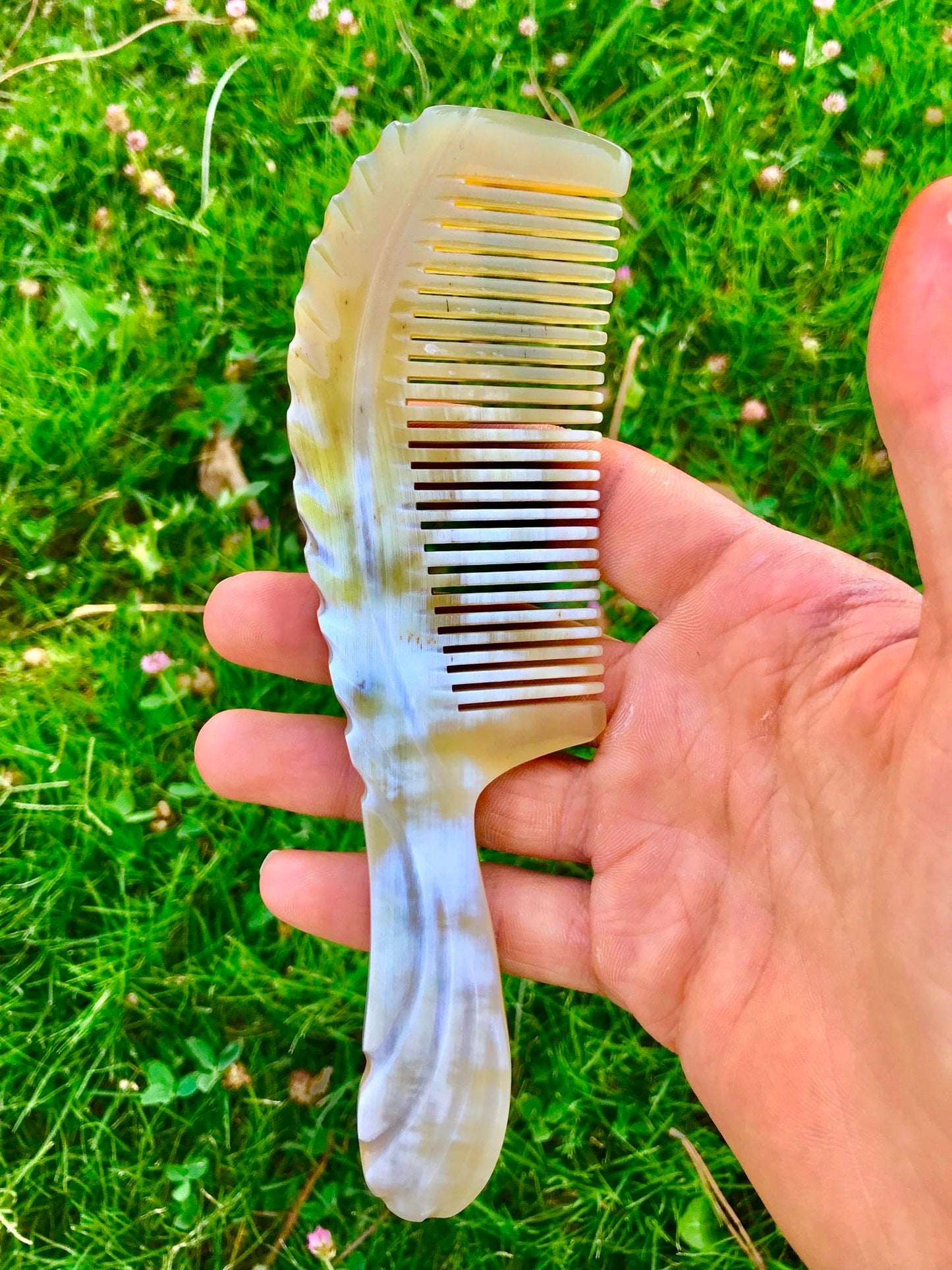 HAND CARVED HORN COMB